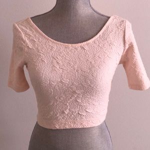 H&M Light Pink Low Back Crop Top